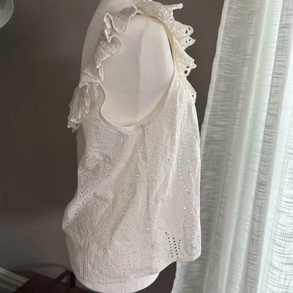 Sezane 100% cotton flutter sleeve blouse - Picture 7 of 9